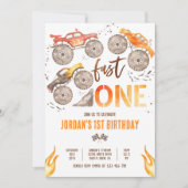 Invitation Monster Truck Boy Fast Un 1er anniversaire fête (Devant)