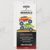 Invitation Monster Truck Boy Racing Anniversaire Jam Ticket (Devant)