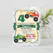 Invitation Monster Truck Boy's Birthday Party (Debout devant)