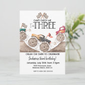Invitation Monster Truck Can't catch me, I am three birthday (Debout devant)