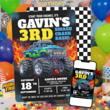 Monster Truck Cool Bleu 3e anniversaire Personnali