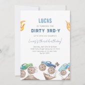 Invitation Monster Truck Dirty 3RD-Y 3rd Birthday Party (Devant)