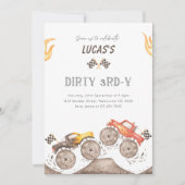 Invitation Monster Truck Dirty 3RD-Y 3rd Birthday Party (Devant)