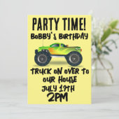 INVITATION MONSTER TRUCK GARÇONS ANNIVERSAIRES DE ENFANTS INV (Debout devant)