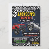 Invitation Monster Truck Jam fête d'anniversaire, n'importe q (Devant)