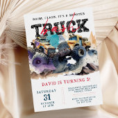 Invitation Monster Truck Modern Anniversaire de enfant Party