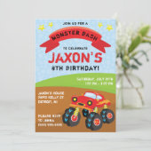 Invitation Monster Truck, Monster Bash fête d'anniversaire (Debout devant)