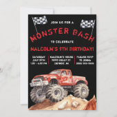 Invitation Monster Truck, Monster Bash fête d'anniversaire (Devant)