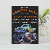 Invitation Monster Truck, Monster Bash fête d'anniversaire (Debout devant)