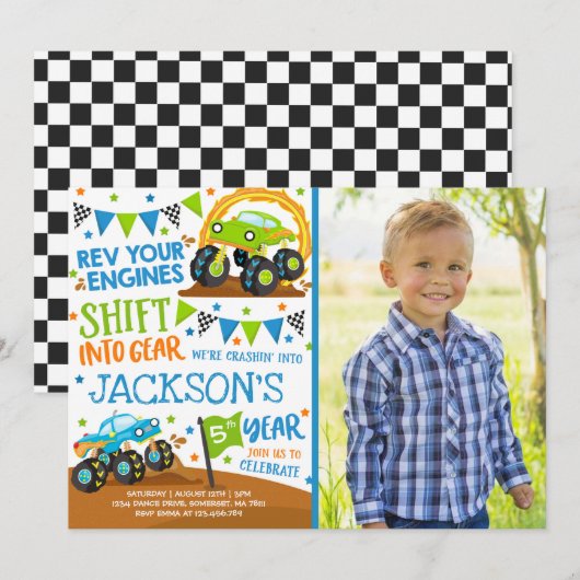 Invitation Monster Truck Monster Truck Anniversair (Devant / Derrière)