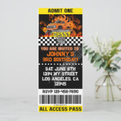 Invitation Monster Truck Orange Flames Invite (Debout devant)