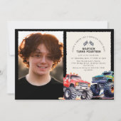 Invitation Monster Truck Photo à thème Anniversaire (Devant)