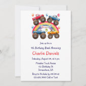 Invitation Monster Truck Rainbow Boy Age Anniversaire Bash (Devant)