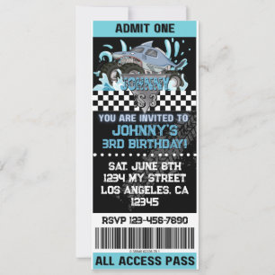 Invitation Monster Truck Shark