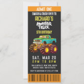 Invitation Monster Truck Smash et Rev Anniversaire de enfant  (Devant)