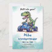 Invitation Monster Truck T-Rex garçon Anniversaire (Devant)