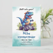 Invitation Monster Truck T-Rex garçon Anniversaire (Debout devant)