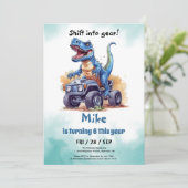 Invitation Monster Truck T-Rex garçon Anniversaire (Debout devant)