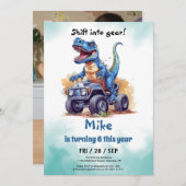 Invitation Monster Truck T-Rex garçon Anniversaire (Devant / Derrière)