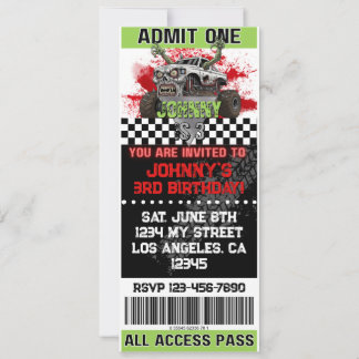 Invitation Monster Truck Zombie Invite