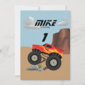 Invitation Monster wheels orange, jaune, rouge, vert bébé b  (Devant)