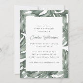 Invitation Monstera Botanique Aquarelle fête de graduation (Devant)