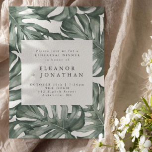 Invitation Monstera Botanique Aquarelle Répétition verte