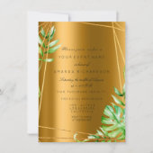 Invitation Monstera Gold Cadre Polygonal Verdure Mariage de l (Devant)