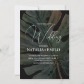 Invitation Monstera Layered Plant Wedding (Devant)