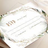 Invitation Monstera RSVP Mariage Insérer Vert & Or