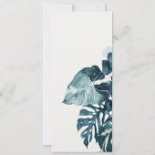 Invitation Monstera Tropical Blue Foliage Couples Douche (Dos)