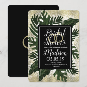 Invitation Monstera Tropical Fausse Douche de Mariage Éclabou