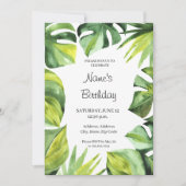 Invitation Monstera Tropical Jungle Anniversaire Fête Invitat (Devant)