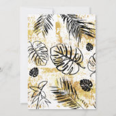 Invitation Monstera Tropical Palm Gold Noir Célébrons (Dos)