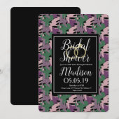 Invitation Monstera Tropical Violet Faux Mariage Douche (Devant / Derrière)