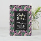 Invitation Monstera Tropical Violet Faux Mariage Douche (Debout devant)
