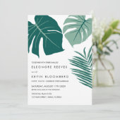 Invitation Monstera | Vert | Mariage Feuille tropical (Debout devant)