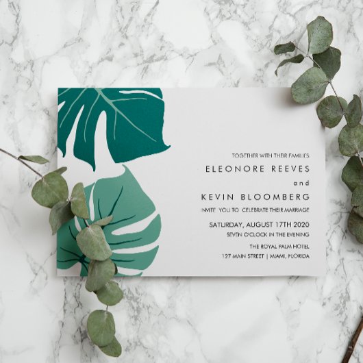 Invitation Monstera | Vert | Philodendron feuille Mariage
