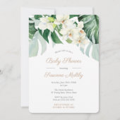 Invitation Monstera verte et bronze Feuille Baby shower Party (Devant)