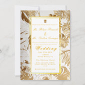 Invitation Monstère d'or doré de mariage de destination forme (Devant)