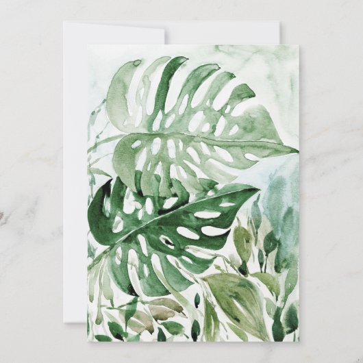 Invitation Monstère d'or verdoyant tropical bébé saupoudrer (Dos)