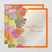 Invitation Monstère Pix-Dezines, Foliage Tropical+Fils (Devant / Derrière)