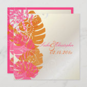 Invitation Monstère Pix-Dezines, Foliage Tropical + Fils (Devant / Derrière)