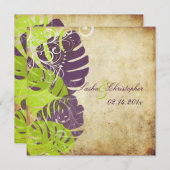 Invitation Monstère Pix-Dezines, Foliage Tropical + Fils (Devant / Derrière)