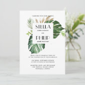 Invitation Monstère sauvage feuille mariage géométrique (Debout devant)