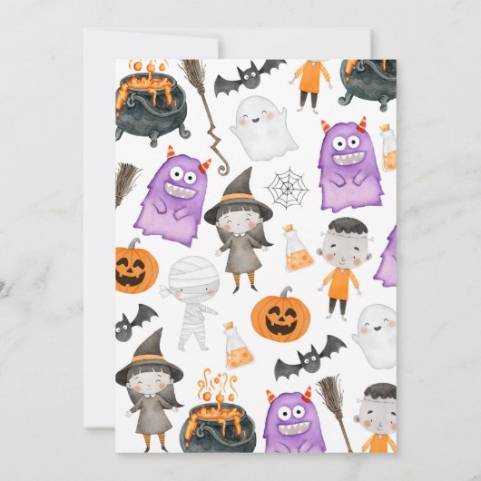 Invitation Monsters Halloween Double Anniversaire (Dos)