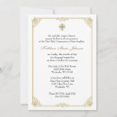 Invitation Monstrance florale de la première communion cathol (Devant)