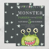 Invitation Monstre Anniversaire de enfant (Devant / Derrière)