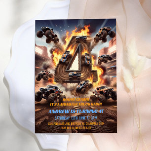 Invitation Monstre camion 4ème anniversaire Boom Crash
