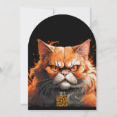 Invitation Monstre Chat Orange (Dos)